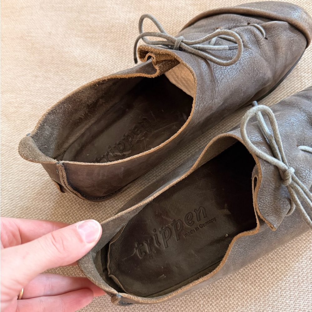 Trippen Leather Lace-Up Shoes | Made in Germany | Brown - Picture 4 of 5